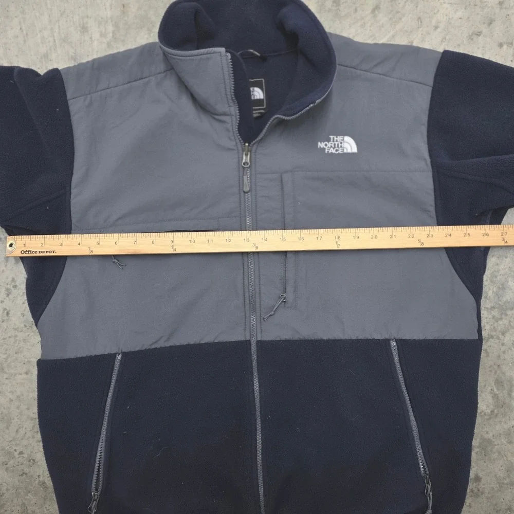 The North Face Mens Fleece‎ Jacket Grey Navy Blue Full Zip Outdoor XL